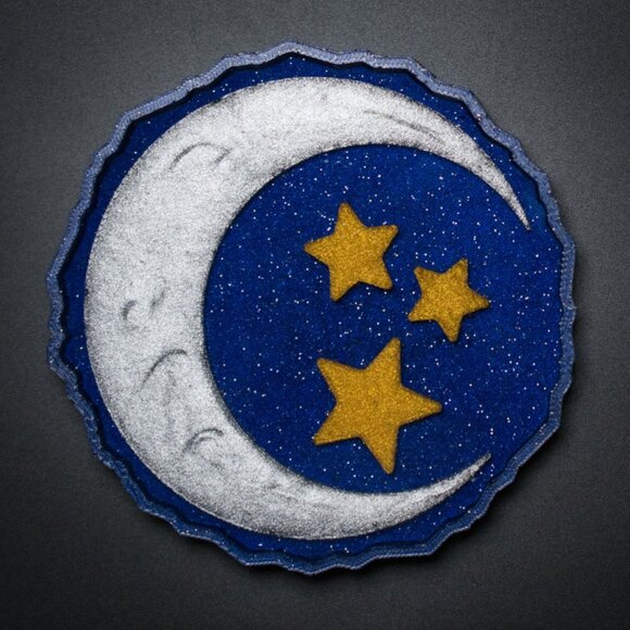 Moon and Stars Celestial Coasters – Set of 2 | Wine Coasters | Coffee Coasters - Picture 3 of 5